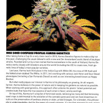 Karma Genetics Featured New Seed Company in High Times Magazine!